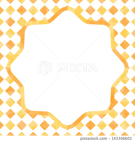 Diamond pattern background and frame, rhombus pattern, watercolor style, square size Diamond pattern background and frame, rhombus pattern, watercolor style, square size 143306603