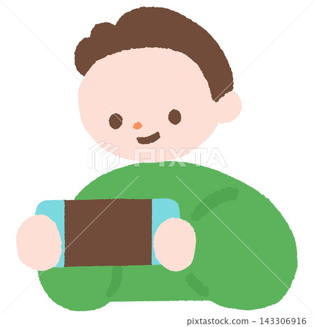 一幅描繪男孩玩電子遊戲日常生活的插圖。 一幅描繪男孩玩電子遊戲日常生活的插圖。 143306916