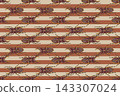 Seamless vector pattern with stag beetles on brown and beige stripes. Cute flat style insect background for fabric, wallpaper, and nature designs 143307024