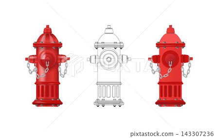 Red Fire Hydrant for Urban Firefighting and Emergency Safety Red Fire Hydrant for Urban Firefighting and Emergency Safety 143307236