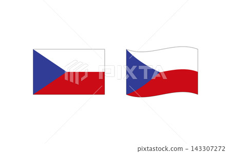 Czech flag illustration set Czech flag illustration set 143307272