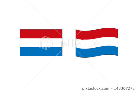 A set of illustrations of the Luxembourg flag. 143307273