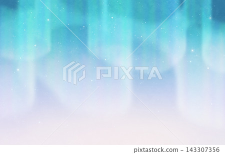 Background illustration material of a pale starry sky and aurora 143307356