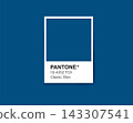 Classic blue card one card on dark blue background 143307541