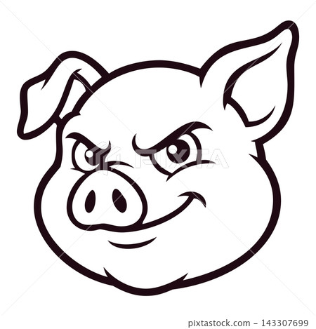 cute cartoon pig head mascot logo cute cartoon pig head mascot logo 143307699