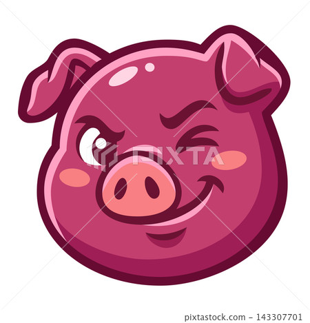 cute cartoon pig head mascot logo cute cartoon pig head mascot logo 143307701