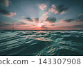 sunset over sea sunset over sea 143307908