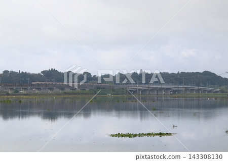 The Narita Sky Access Line runs through the flooded Inbanuma Lake (Chiba heavy rains, September 2026) The Narita Sky Access Line runs through the flooded Inbanuma Lake (Chiba heavy rains, September 2026) 143308130