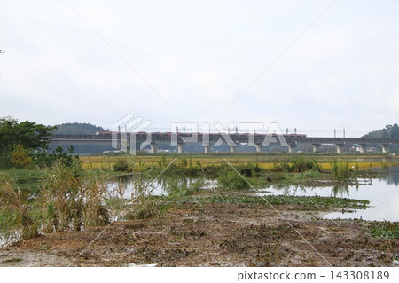 The Narita Sky Access Line runs through the flooded Inbanuma Lake (Chiba heavy rains, September 2026) The Narita Sky Access Line runs through the flooded Inbanuma Lake (Chiba heavy rains, September 2026) 143308189
