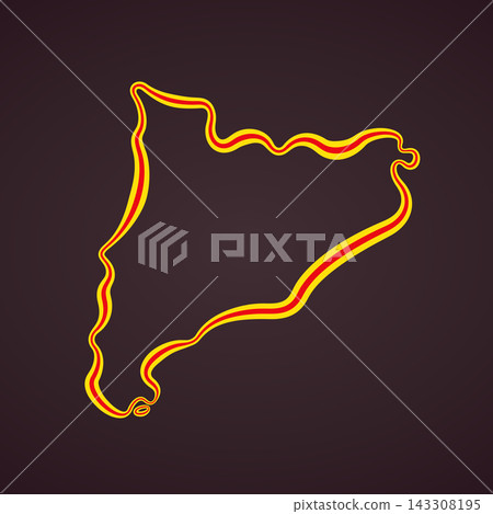 Catalonia - Outline Map Catalonia - Outline Map 143308195