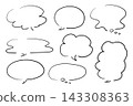 Simple line handwritten speech bubble set vector 143308363