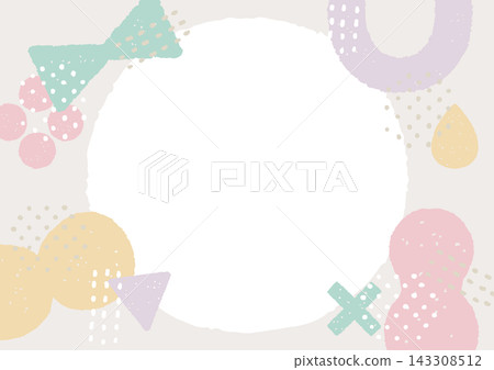 Hand-drawn motifs and dot frame 143308512