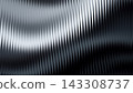 Fractal gradient effect with black glass abstract background. Blue ribbed rippled texture with vertical reed pattern. Striped prism line and reeded design for modern decor. 143308737