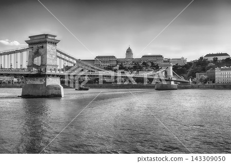 Iconic Szechenyi Chain Bridge and historic Buda Castle, Hungary Iconic Szechenyi Chain Bridge and historic Buda Castle, Hungary 143309050