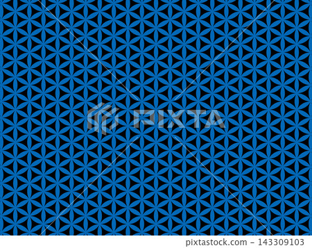 Blue and black Flower of Life background Blue and black Flower of Life background 143309103