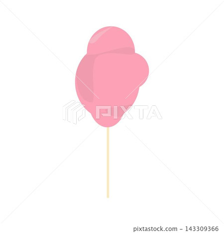 Cute pink cotton candy on a stick, playful hand-drawn illustration in a sweet pastel style, isolated on a clean background. Cute pink cotton candy on a stick, playful hand-drawn illustration in a sweet pastel style, isolated on a clean background. 143309366