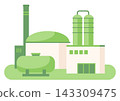 Biogas plant, biogas collection for electric power production. Renewable eco friendly energy source 143309475