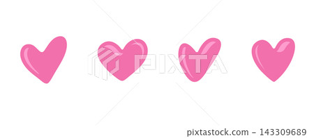 Pink Heart Vector Icons Set for Valentine Day Love and Romance, Simple Heart Vector Illustration. Pink Heart Vector Icons Set for Valentine Day Love and Romance, Simple Heart Vector Illustration. 143309689