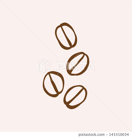 Coffee beans isolated outline illustration. Icon, sketch. Line art. Vector illustration Coffee beans isolated outline illustration. Icon, sketch. Line art. Vector illustration 143310034
