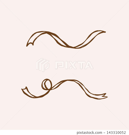 Whimsical outline ribbons. Set of vintage ribbons. Vector isolated linear retro illustration. Whimsical outline ribbons. Set of vintage ribbons. Vector isolated linear retro illustration. 143310052