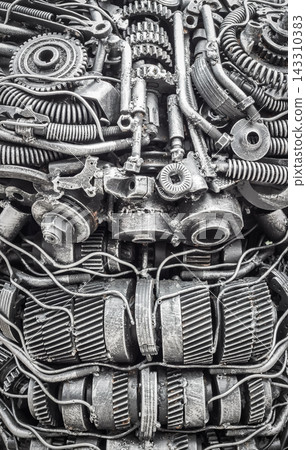 Industrial Metal Gears and Mechanical Parts Texture Background Industrial Metal Gears and Mechanical Parts Texture Background 143310383