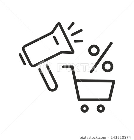 vector advertising icon, discounts on purchases 143310574