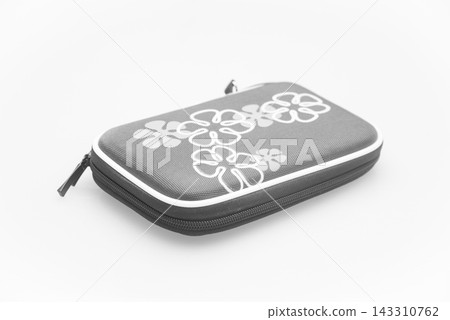 Zippered Floral Pouch Isolated on White Background 143310762