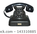 Vintage Black Rotary Telephone Isolated on White Background 143310885