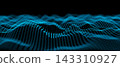 Abstract Blue Digital Wave with Glowing Data Particles 143310927