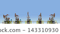 Oil Pumpjacks in Industrial Energy Field 3D Rendering 143310930
