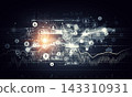 Financial Technology Global Network with Digital Trading Charts 143310931