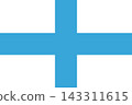 Marseille city flag with blue cross on white background 143311615