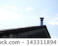Roofs and chimneys under a blue sky 143311894