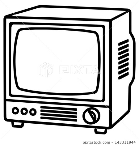 Retro television illustration evoking nostalgic feel for coloring book Retro television illustration evoking nostalgic feel for coloring book 143311944