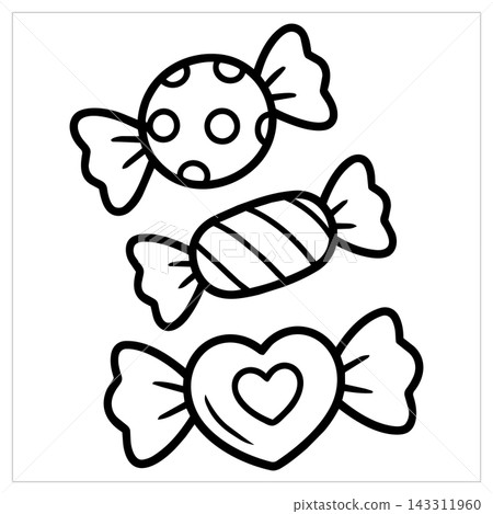 Sweet candy coloring page brings joyful sweet creative fun Sweet candy coloring page brings joyful sweet creative fun 143311960