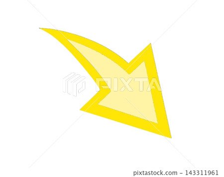 An illustration (icon) of a yellow arrow pointing diagonally downwards. An illustration (icon) of a yellow arrow pointing diagonally downwards. 143311961