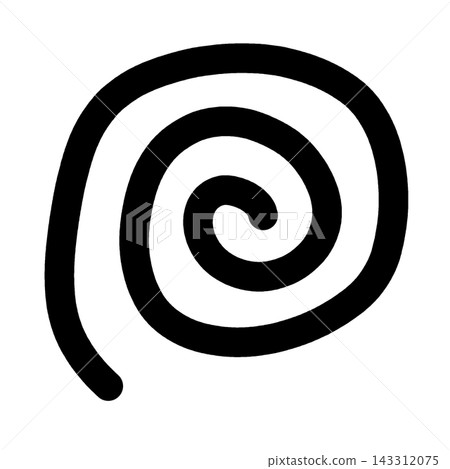 A black swirling vortex symbol representing confusion or uncertainty; transparent background. 143312075