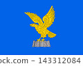 Friuli Venezia Giulia flag with golden eagle on blue background 143312084