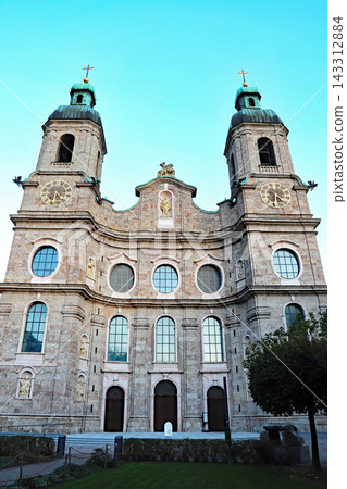Exterior view of Innsbruck Cathedral in Innsbruck, Austria Exterior view of Innsbruck Cathedral in Innsbruck, Austria 143312884