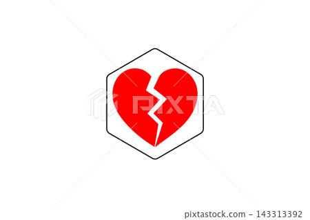 Red Broken Heart Icon Symbolizing Heartbreak And Relationship Loss Red Broken Heart Icon Symbolizing Heartbreak And Relationship Loss 143313392