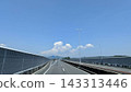 A highway stretching towards the summer cumulus clouds. 143313446