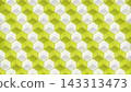 Isometric cube hexagon pattern, yellow green white 3d blocks, optical illusion surface 143313473