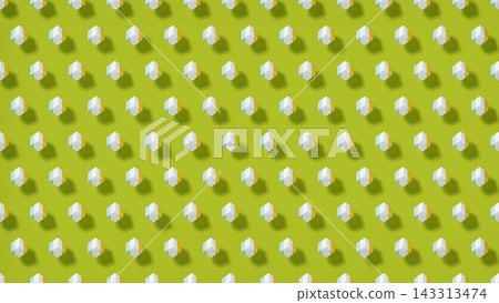 Seamless 3d cube scatter pattern, white cyan orange isometric blocks Seamless 3d cube scatter pattern, white cyan orange isometric blocks 143313474
