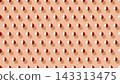 Red white isometric seamless cube pattern, bold 3d blocks scatter, warm peach coral background 143313475