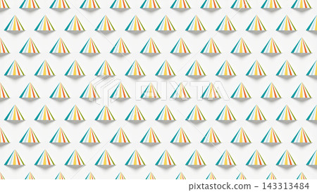 Seamless striped cone party pattern, multicolor vertical stripe cones, teal orange yellow green Seamless striped cone party pattern, multicolor vertical stripe cones, teal orange yellow green 143313484
