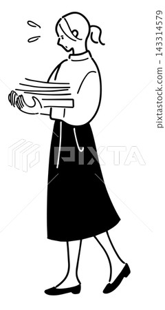 一個陷入困境的女人的簡單例證 一個陷入困境的女人的簡單例證 143314579