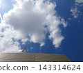夏日藍天白雲，從樓頂眺望的景色。 143314624