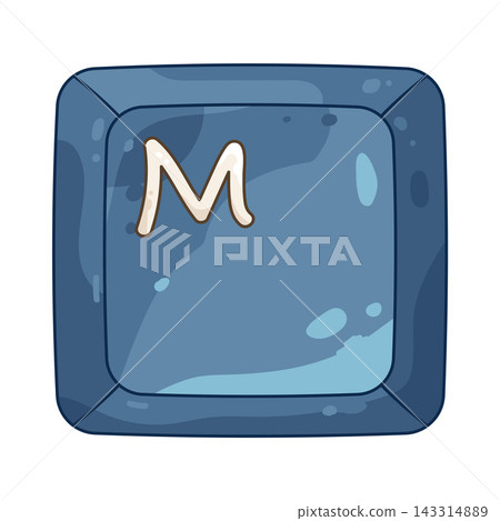 Illustration of keycap letter M Illustration of keycap letter M 143314889