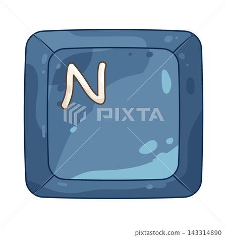Illustration of keycap letter N Illustration of keycap letter N 143314890