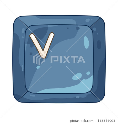 Illustration of keycap letter V Illustration of keycap letter V 143314903